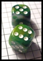 Dice : Dice - 6D Pipped - Green Chessex Phantom Green with White - Toad and Troll Dec 2010
